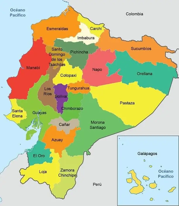 Mapa de Ecuador_ División política-provincias